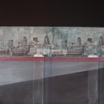 Nocturnal City 80 x 80 cm mixed media on canvas 